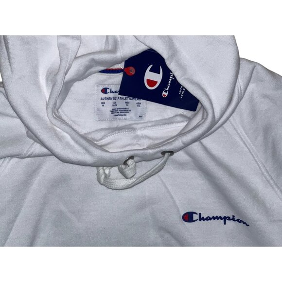 Champion Power Blend Long Sleeve Warm Hoodie Sweatshirt Sz XL White Kangaroo Poc - Picture 5 of 16